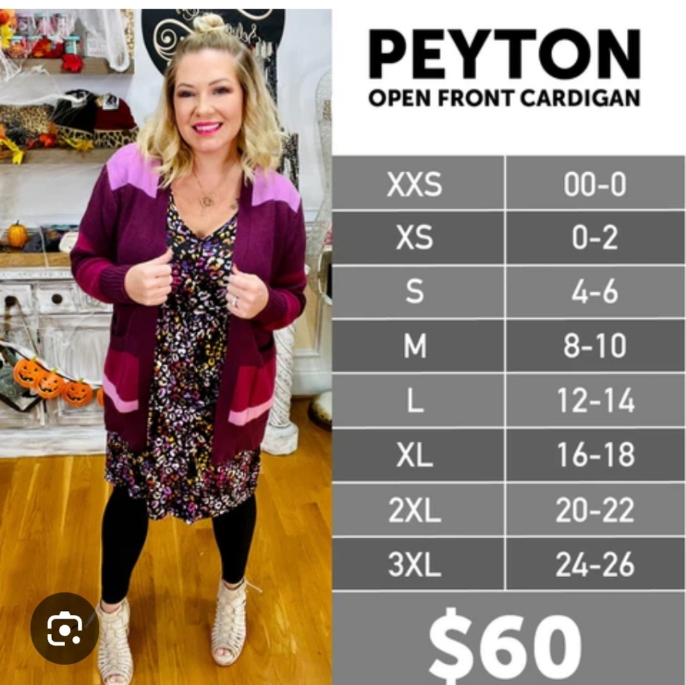 LuLaRoe Women's Peyton Cardigan - Deep Purple and Pinkish Stripes--XL - Picture 8 of 8